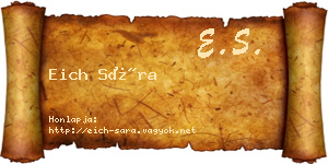Eich Sára névjegykártya